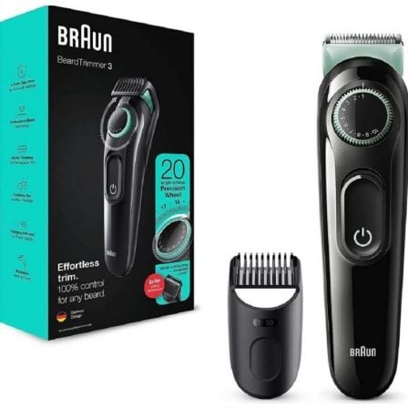 Cortabarbas Braun Beardtrimmer Series 3000 BT3323/ con Batería/ 1 Accesorio - Tiensol