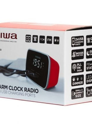 Despertador Aiwa CRU - 19RD/ Radio FM/ Rojo - Tiensol