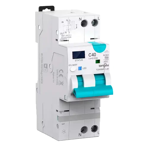 Diferencial Tipo A WiFi 2P 1–40A 30mA Tongou TOWSMR1-40 - Protecciones Eléctricas CA