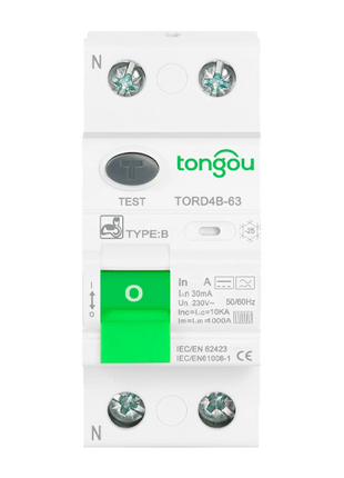 Diferencial Tipo B 2P 25A 30mA Tongou TORD4B - 63 - Tiensol