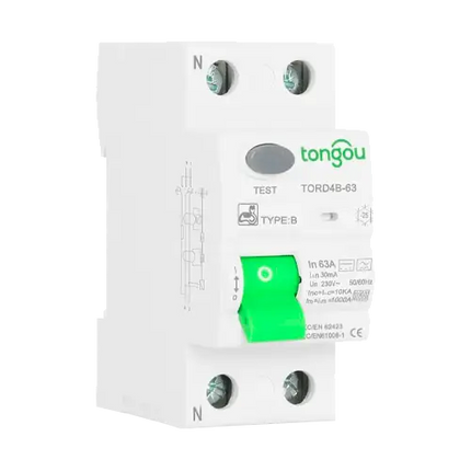 Diferencial Tipo B 2P 32A 30mA Tongou TORD4B - 63 - Tiensol