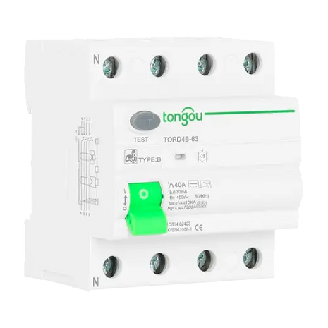 Diferencial Tipo B 4P 63A 30mA Tongou TORD4B - 63 - Tiensol