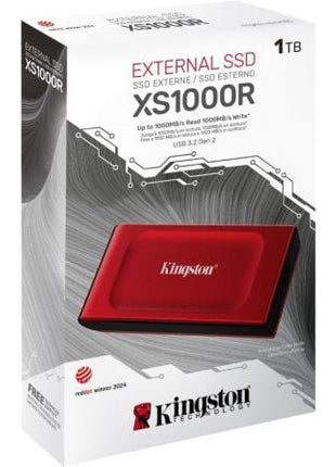 Disco Externo SSD Kingston XS1000 1TB/ USB 3.2/ Rojo - Tiensol