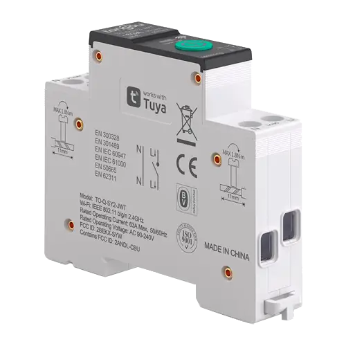 Disyuntor Inteligente WiFi TUYA 1P 63A TO-Q-SY2-JWT con Medidor - Protecciones Eléctricas CA