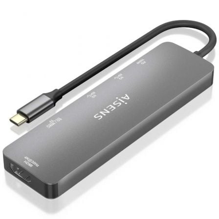 Docking USB Tipo - C Aisens ASUC - 6P016 - GR/ 1xHDMI/ 2xUSB/ 1xLector Tarjetas/ 1xUSB Tipo - C PD/ Gris - Tiensol