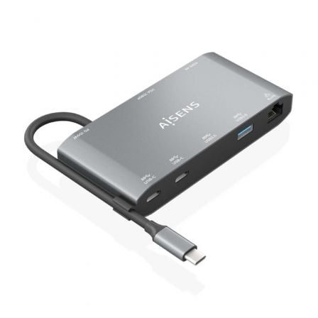 Docking USB Tipo - C Aisens ASUC - 8P010 - GR/ 1xHDMI/ 1xVGA/ 2xUSB/ 1xRJ45/ 2xUSB Tipo - C/ 1xUSB Tipo - C PD/ Gris - Tiensol