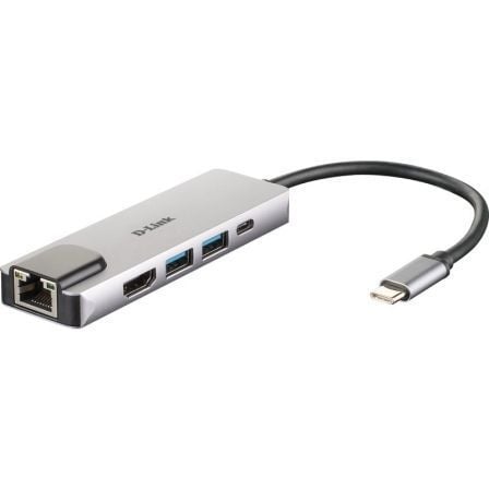 Docking USB Tipo - C D - Link DUB - M520/ 2xUSB/ 1xUSB Tipo - C/ 1xHDMI/ 1xRJ45/ 1xThunderbolt/ Gris - Tiensol