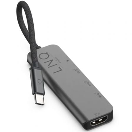 Docking USB Tipo - C Linq LQ48014/ 1xUSB Tipo - C/ 2xUSB/ 1xHDMI 4K/ 1xUSB Tipo - C PD/ Gris - Tiensol