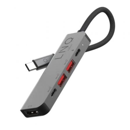 Docking USB Tipo - C Linq LQ48014/ 1xUSB Tipo - C/ 2xUSB/ 1xHDMI 4K/ 1xUSB Tipo - C PD/ Gris - Tiensol