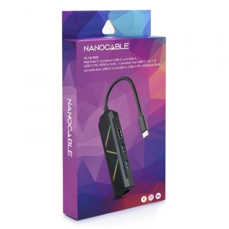 Docking USB Tipo - C Nanocable 10.16.0501/ 2xUSB/ 1xUSB Tipo - C PD/ 1xHDMI/ 1xRJ45/ Negro - Tiensol