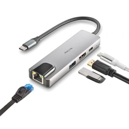 Docking USB Tipo - C NGS WonderDock Supra/ 1xUSB/ 1xUSB Tipo - C DP/ 1xHDMI/ 1xRJ45 - Tiensol