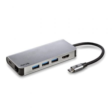 Docking USB Tipo - C NGS WonderDock8/ 3xUSB/ 1xUSB Tipo - C DP/ 1xHDMI/ 1xRJ45/ 1xLector Tarjetas SD - Tiensol