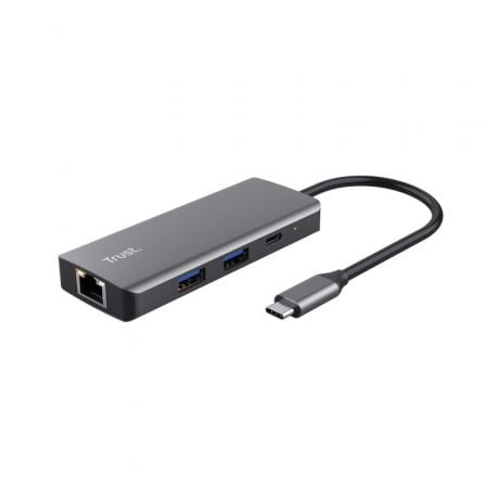 Docking USB Tipo - C Trust Dalyx/ 2xUSB/ 2xUSB Tipo - C/ 1xHDMI/ 1xRJ45/ Gris - Tiensol