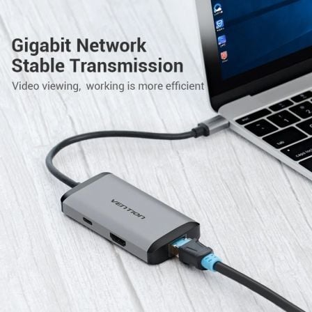 Docking USB Tipo - C Vention CNCHB/ 1xHDMI/ 3xUSB/ 1xUSB Tipo - C PD/ 1xRJ45/ Gris - Tiensol