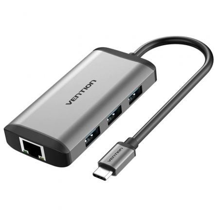 Docking USB Tipo - C Vention CNCHB/ 1xHDMI/ 3xUSB/ 1xUSB Tipo - C PD/ 1xRJ45/ Gris - Tiensol