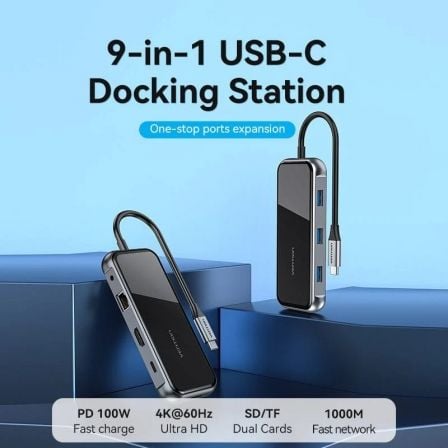 Docking USB Tipo - C Vention TFLHB/ 1xHDMI 4K/ 3xUSB/ 1xRJ45/ 1xLector de Tarjetas/ 1xTRRS 3.5/ 1xUSB Tipo - C PD/ Gris - Tiensol