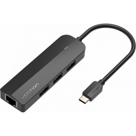 Docking USB Tipo - C Vention TGOBB/ 3xUSB/ 1xRJ45/ 1x Micro B PD/ Negro - Tiensol