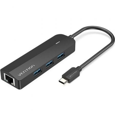 Docking USB Tipo - C Vention TGPBB/ 3xUSB/ 1xRJ45/ 1xMicro B PD/ Negro - Tiensol