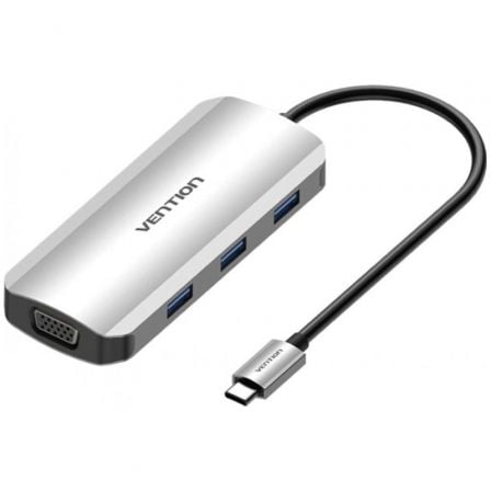 Docking USB Tipo - C Vention TOIHB/ 1xHDMI/ 1xVGA/ 3xUSB/ 1xUSB Tipo - C PD/ Gris - Tiensol