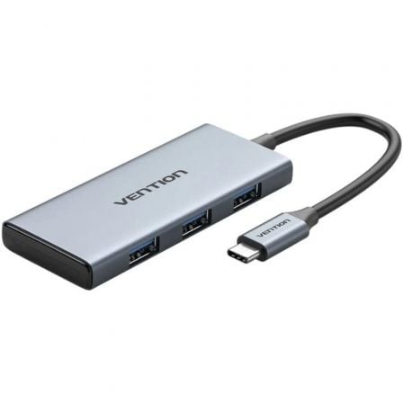 Docking USB Tipo - C Vention TOOHB/ 1xHDMI/ 3xUSB/ 1xLector Tarjetas SD y MicroSD/ Gris - Tiensol