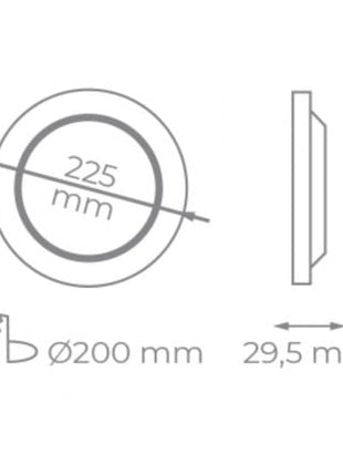 Downlight Iglux IG - 54 - 18W - F/ Circular/ Ø225 x 29.5mm/ Potencia 18W/ 1720 Lúmenes/ 6000ºK/ Blanco - Tiensol