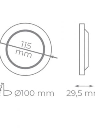 Downlight Iglux IG - 54 - 7R - F/ Circular/ Ø115 x 29.5mm/ Potencia 7W/ 640 Lúmenes/ 6000ºK/ Blanco - Tiensol