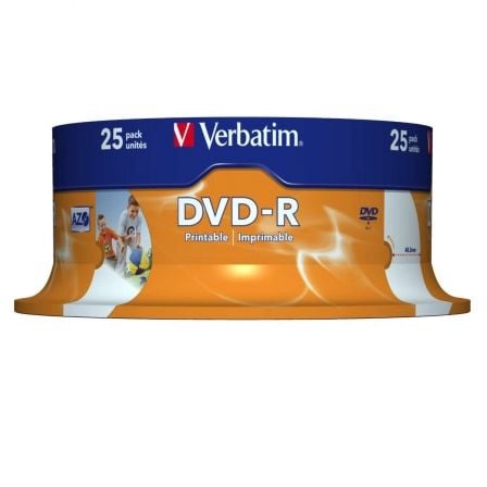 DVD - R Verbatim Imprimible 16X/ Tarrina - 25uds - Tiensol