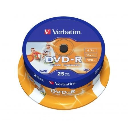 DVD - R Verbatim Imprimible 16X/ Tarrina - 25uds - Tiensol