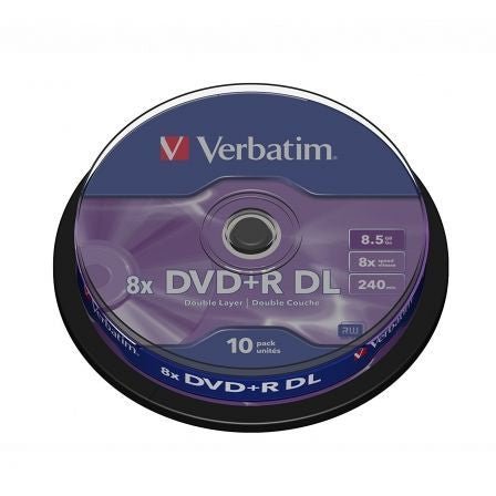 DVD+R Doble Capa Verbatim Advanced AZO 8X/ Tarrina - 10uds - Tiensol