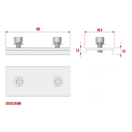 Empalme Perfil Guía Pro Standard - Accesorios Estructuras