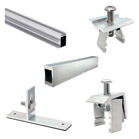 Estructura Aluminio Coplanar Chapa 10 Paneles - Tiensol