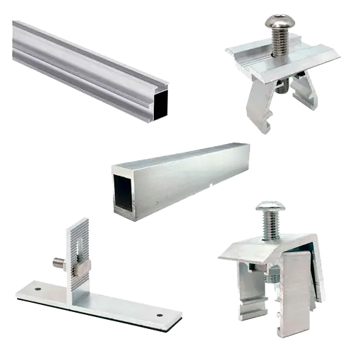 Estructura Aluminio Coplanar Chapa 4 Paneles - Estructuras Coplanar
