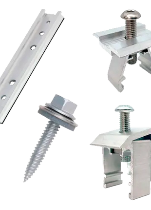 Estructura Aluminio Coplanar Chapa 8 Paneles con Microrail - Estructuras Coplanar