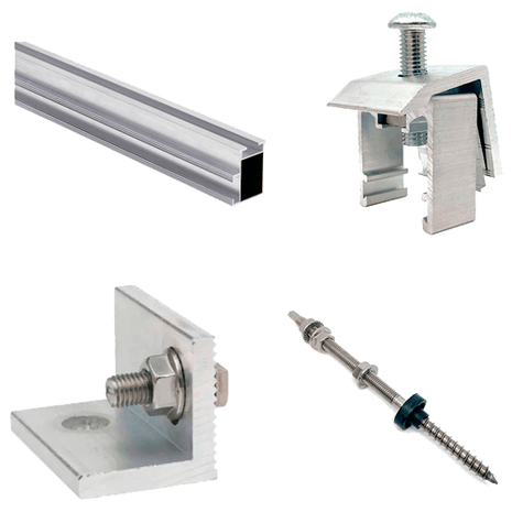 Estructura Aluminio Coplanar Tornillo 1 Panel - Tiensol