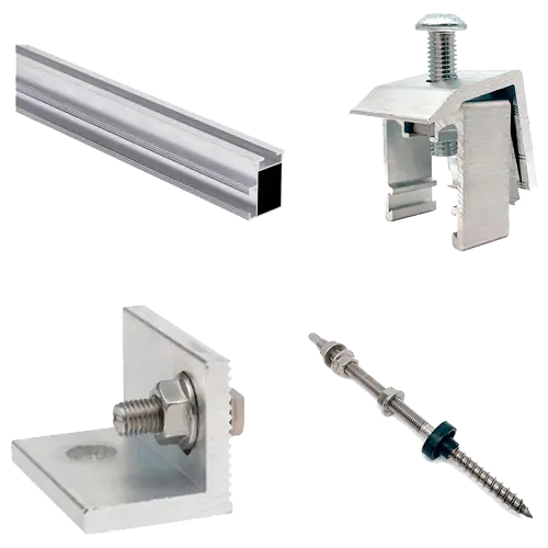 Estructura Aluminio Coplanar Tornillo 1 Panel - Estructuras Coplanar