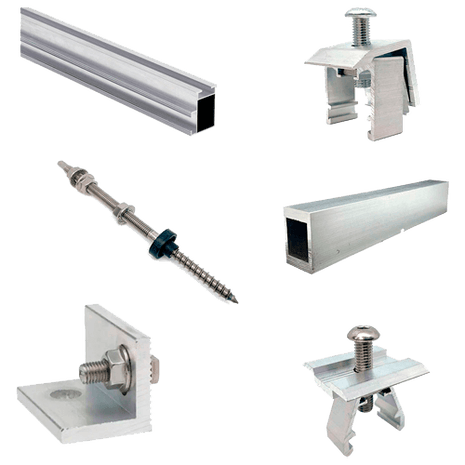 Estructura Aluminio Coplanar Tornillo 10 Paneles - Tiensol