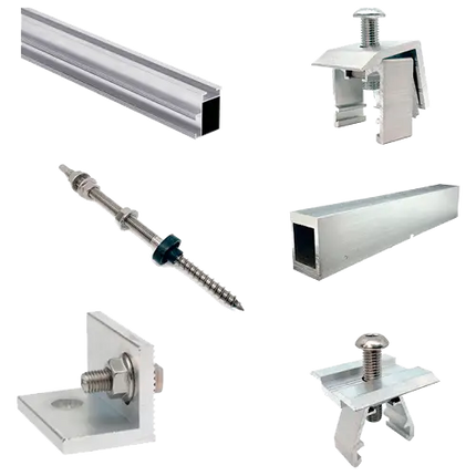 Estructura Aluminio Coplanar Tornillo 7 Paneles - Estructuras Coplanar