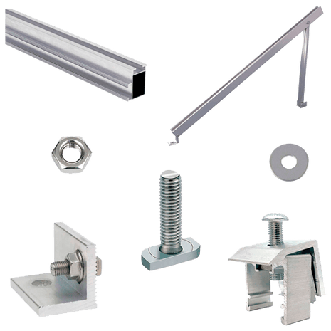 Estructura Aluminio Suelo Plano 1 Panel - Tiensol