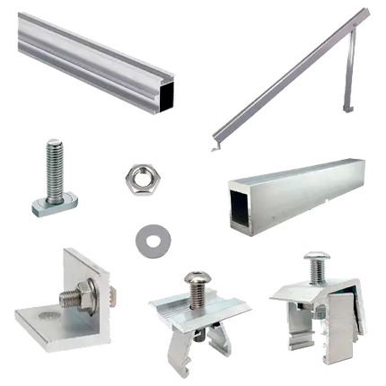 Estructura Aluminio Suelo Plano 4 Paneles - Estructuras Suelo Plano