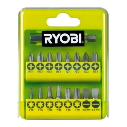 Estuche 21 Puntas Atornillar Ryobi RAK17SD | PH PZ TX SL | 25 mm - Accesorios de Herramientas