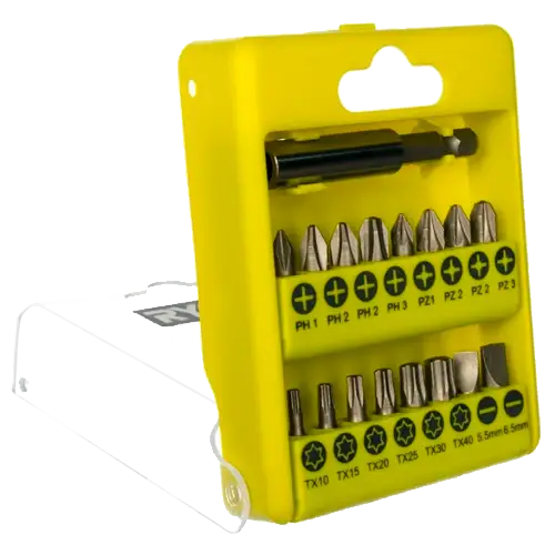 Estuche 21 Puntas Atornillar Ryobi RAK17SD | PH PZ TX SL | 25 mm - Accesorios de Herramientas