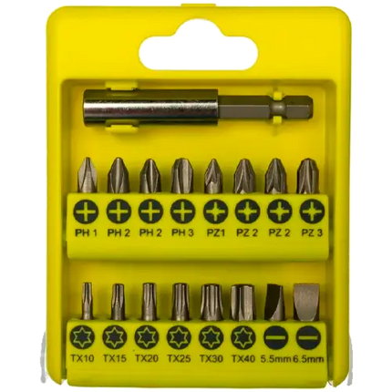 Estuche 21 Puntas Atornillar Ryobi RAK17SD | PH PZ TX SL | 25 mm - Accesorios de Herramientas