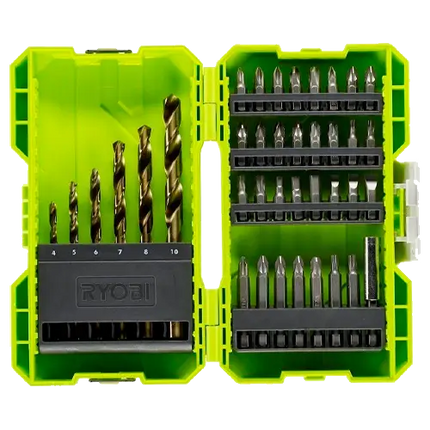 Estuche 38 Puntas Perforar y Atornillar Ryobi RAK38SDD | PH PZ TX HEX HSS - Accesorios de Herramientas