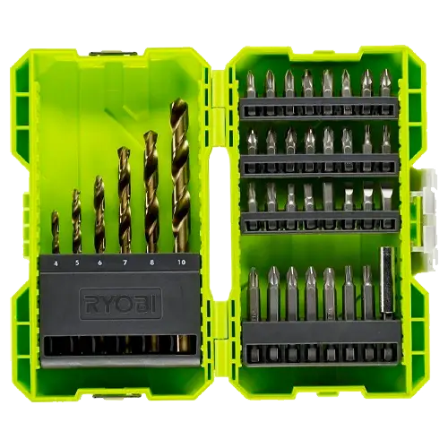 Estuche 38 Puntas Perforar y Atornillar Ryobi RAK38SDD | PH PZ TX HEX HSS - Accesorios de Herramientas