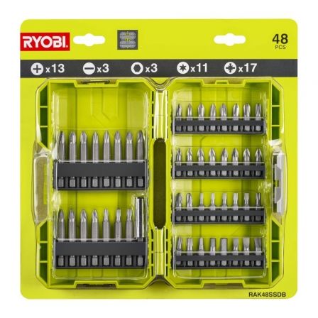 Estuche de 48 Puntas para Atornillar Ryobi RAK48SSD - Tiensol