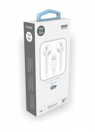 Expositor de Auriculares Tech One Tech earTECH TEC1203/ con Micrófono/ Lightning/ Incluye 10 Auriculares Blancos - Tiensol