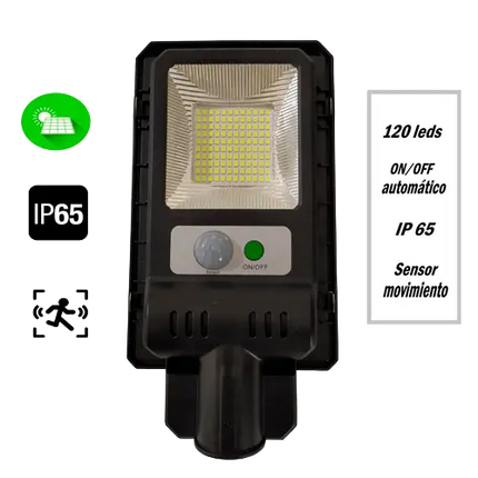 Farola Solar 10W 6000K 200 Lúmenes 2Ah JND - 7481 - Tiensol