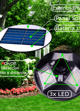 Farola Solar 150W 6000K 1500 Lúmenes 12Ah JND - 7488 - Tiensol