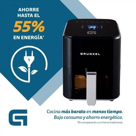 Freidora por Aire / Sin Aceite Grunkel Black Easy Fryer/ 1200W/ Capacidad 4L - Tiensol