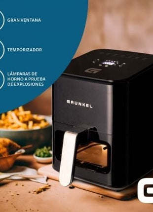 Freidora por Aire / Sin Aceite Grunkel Black Easy Fryer/ 1200W/ Capacidad 4L - Tiensol